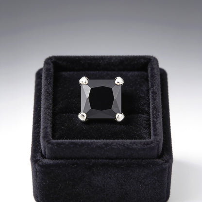 Black square Gemstone silver Nosepin