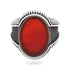 Blaze Red Agate  Oxidised Ring