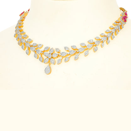 Blooming Leaf Cascade Elegance 925 Sterling Silver Necklace for Women