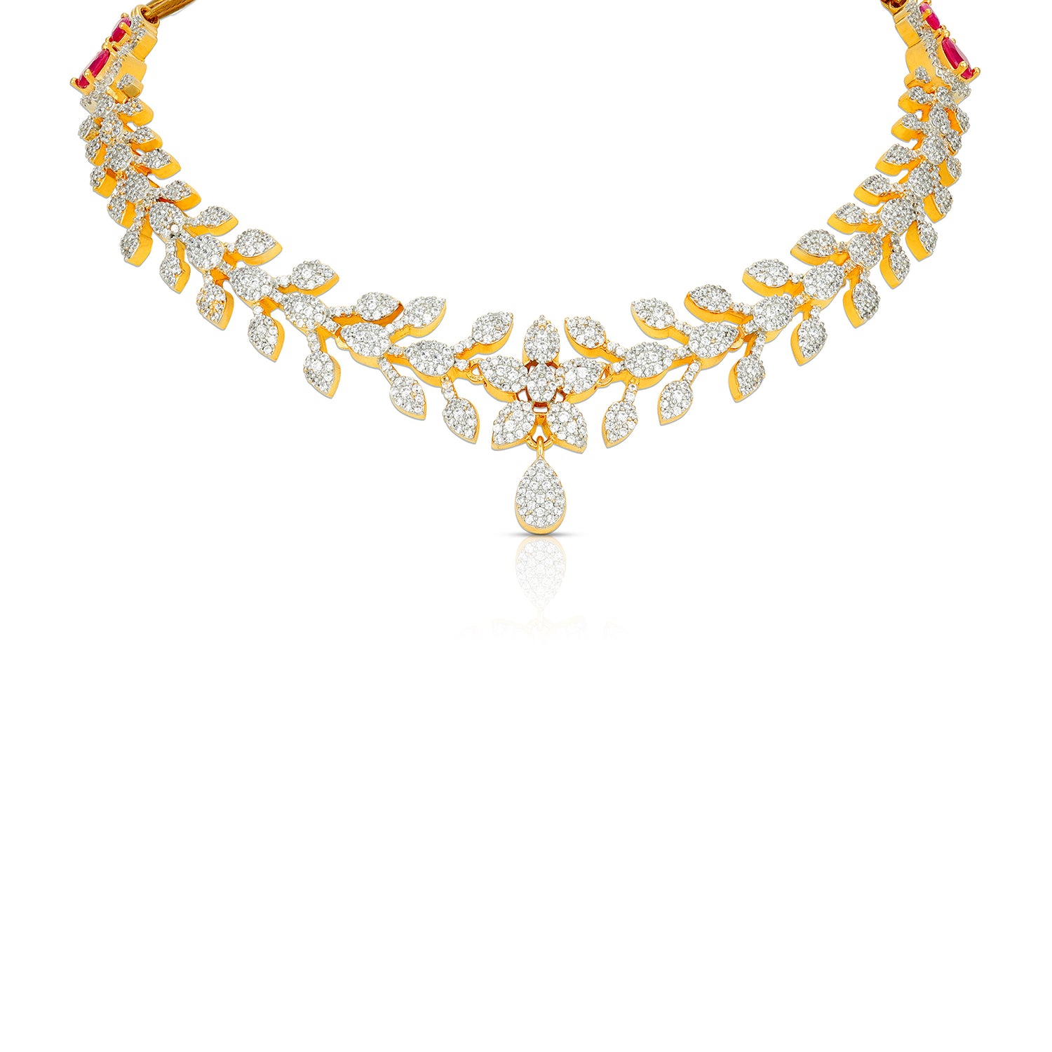 Blooming Leaf Cascade Elegance 925 Sterling Silver Necklace for Women