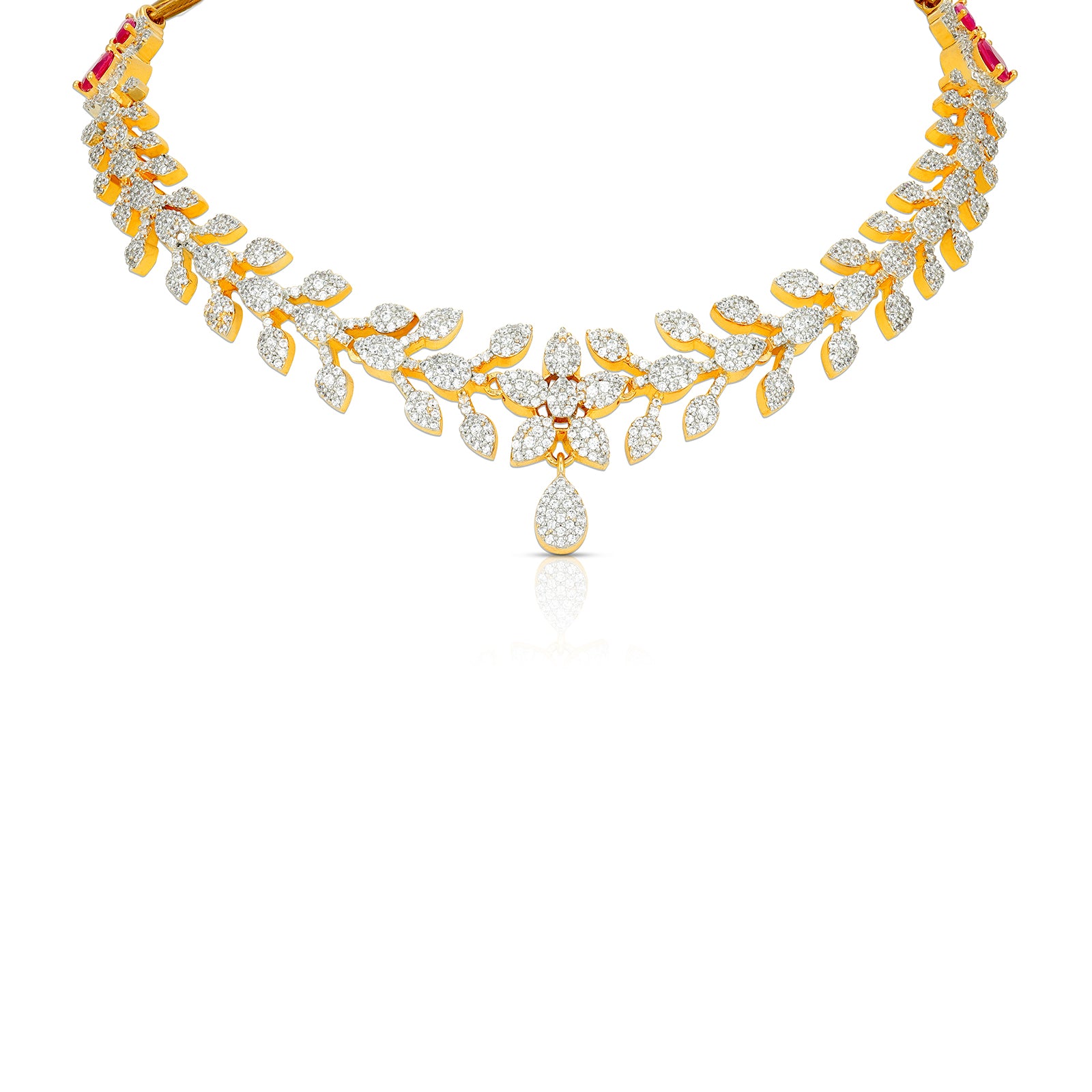 Blooming Leaf Cascade Elegance 925 Sterling Silver Necklace for Women