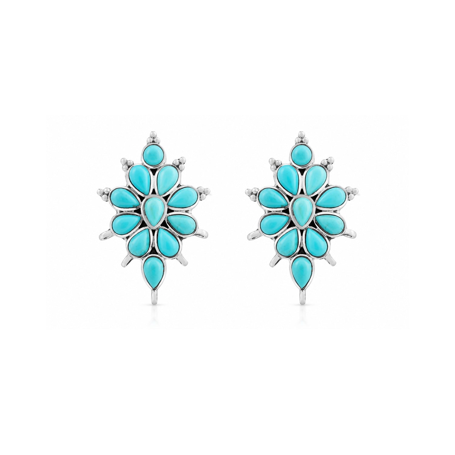 Blooming Turquoise Grace 925 Sterling Silver Premium Earrings