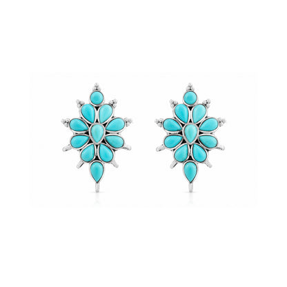 Blooming Turquoise Grace 925 Sterling Silver Premium Earrings