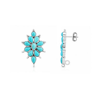 Blooming Turquoise Grace 925 Sterling Silver Premium Earrings