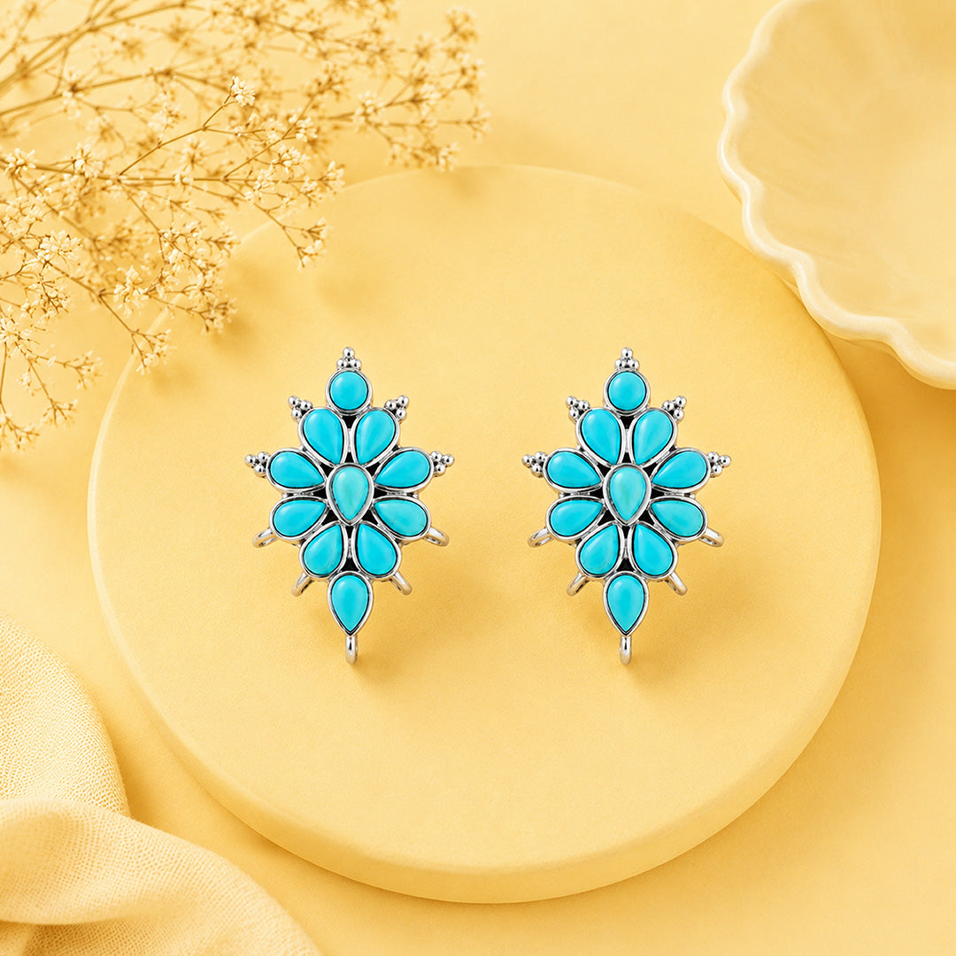 Blooming Turquoise Grace 925 Sterling Silver Premium Earrings