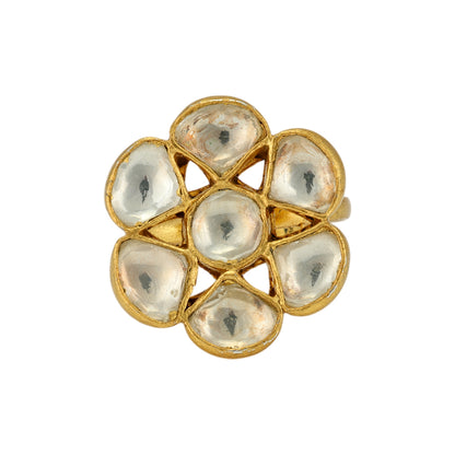 Blossom Polki 925 Gold Plated RIngs