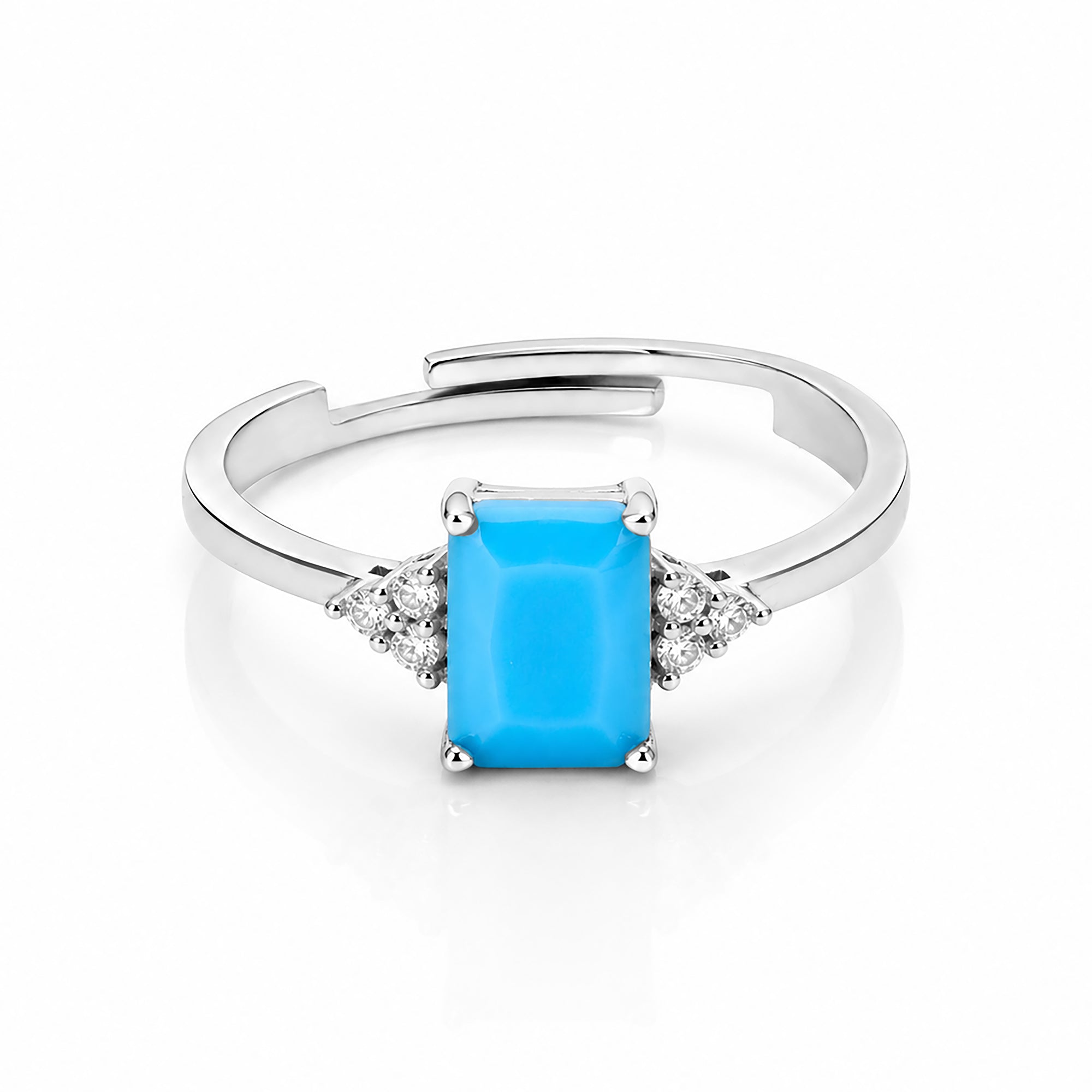 Blue Aura 925 Sterling Silver Ring for Women