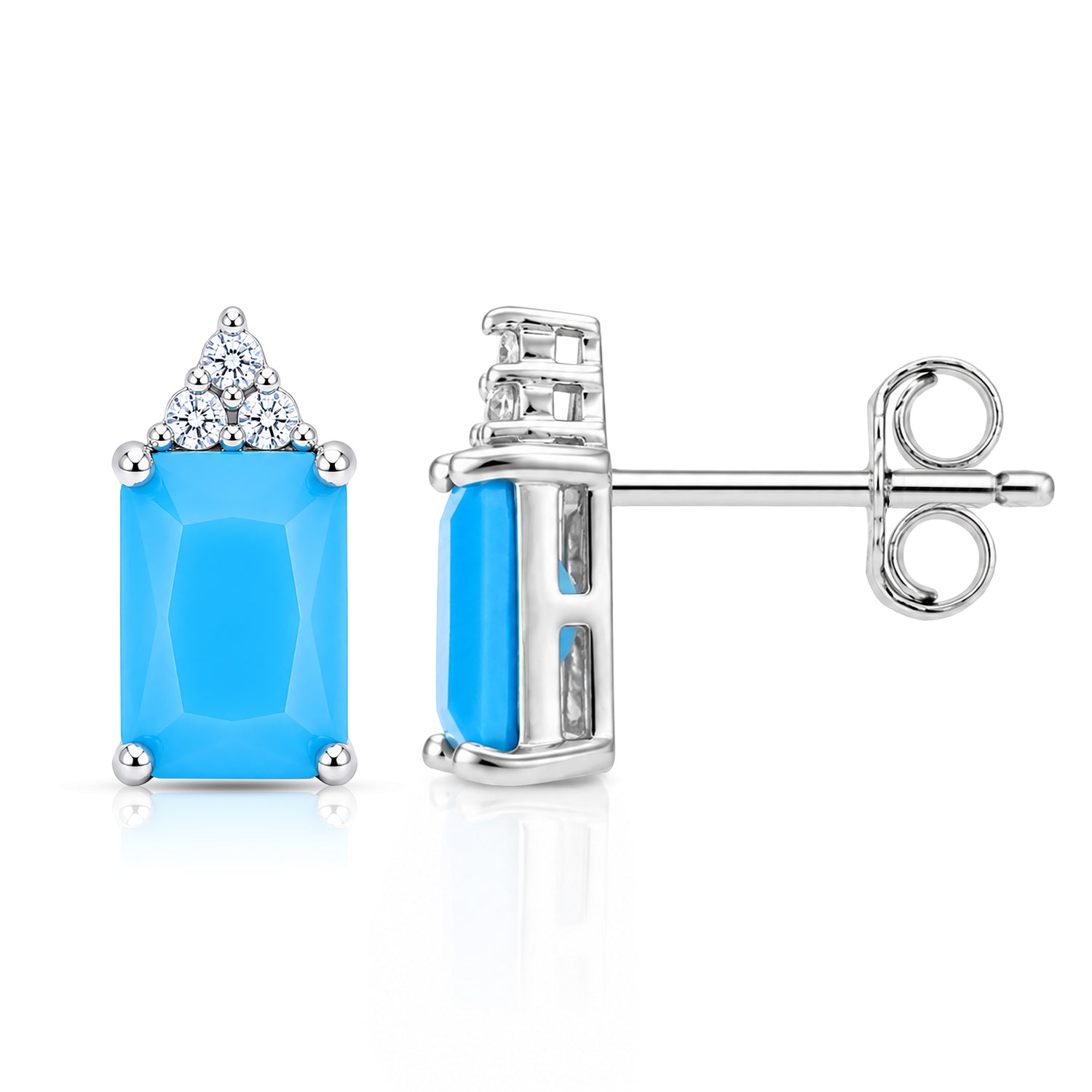 Blue Mirage 925 Sterling Silver Elegant Stud Earrings