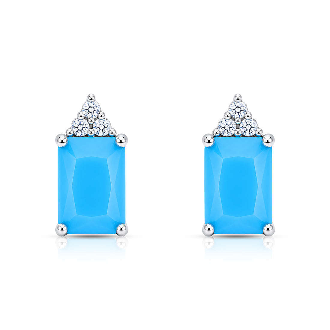 Blue Mirage 925 Sterling Silver Elegant Stud Earrings