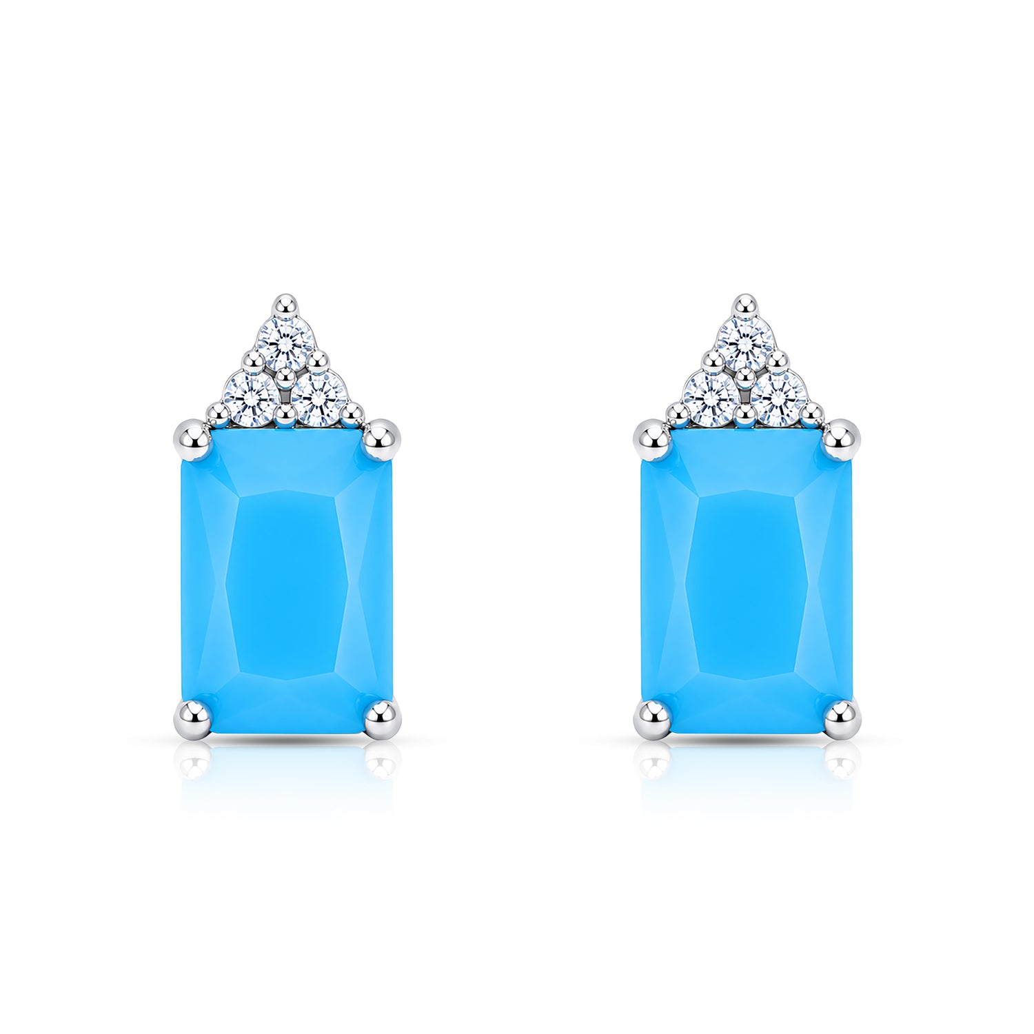 Blue Mirage 925 Sterling Silver Elegant Stud Earrings