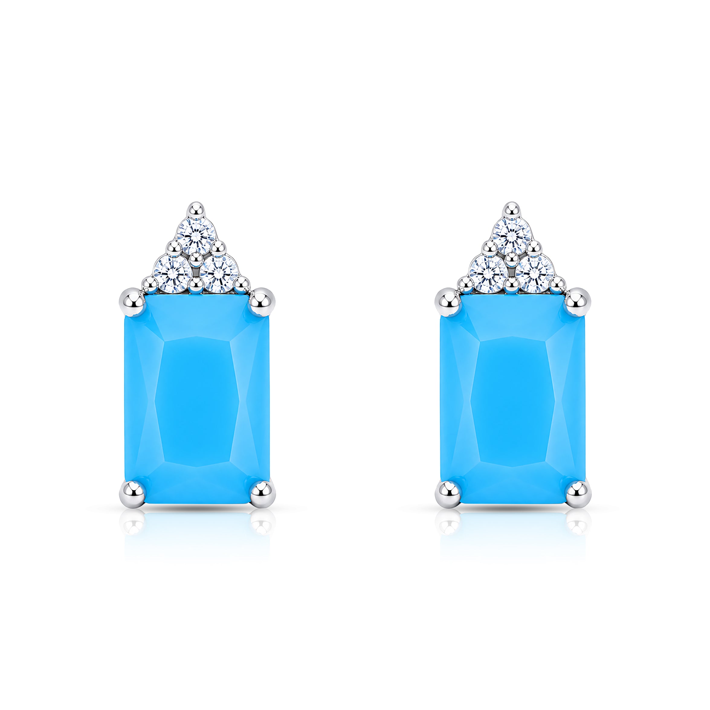 Blue Mirage 925 Sterling Silver Elegant Stud Earrings