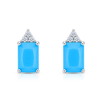 Blue Mirage 925 Sterling Silver Elegant Stud Earrings