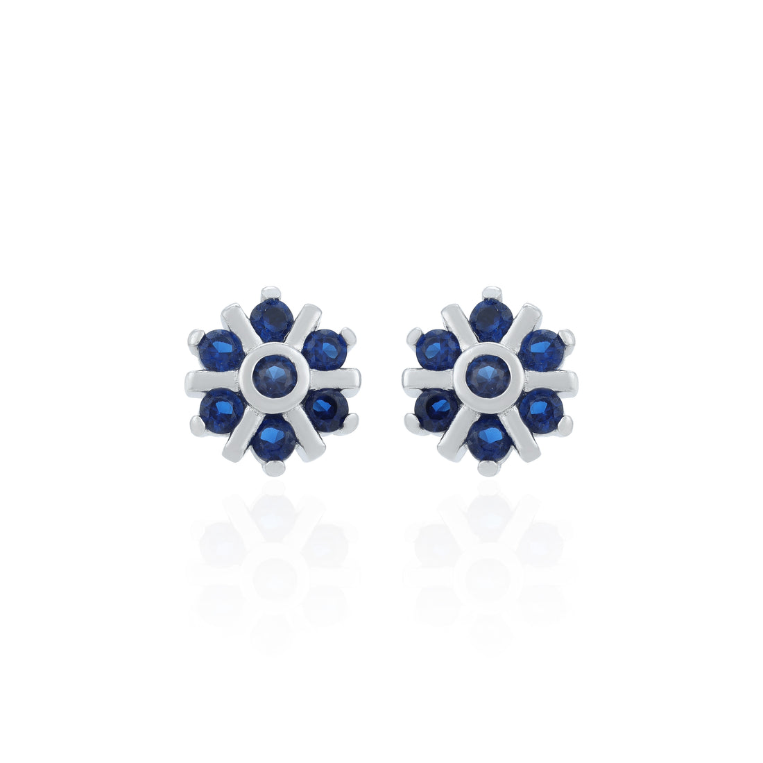 BlueStone Floral Elegance 925 Sterling Silver Stud Earrings for Women