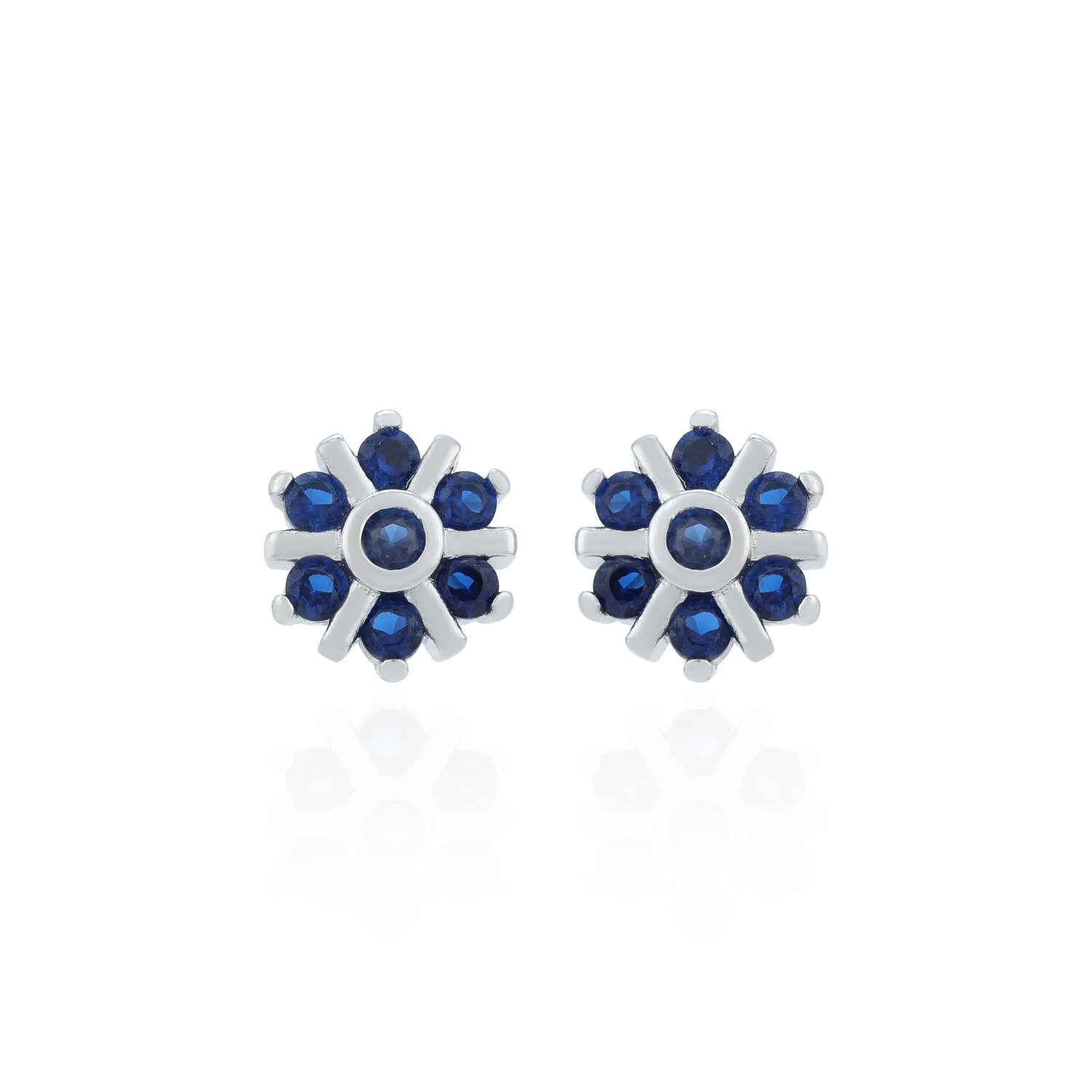 BlueStone Floral Elegance 925 Sterling Silver Stud Earrings for Women