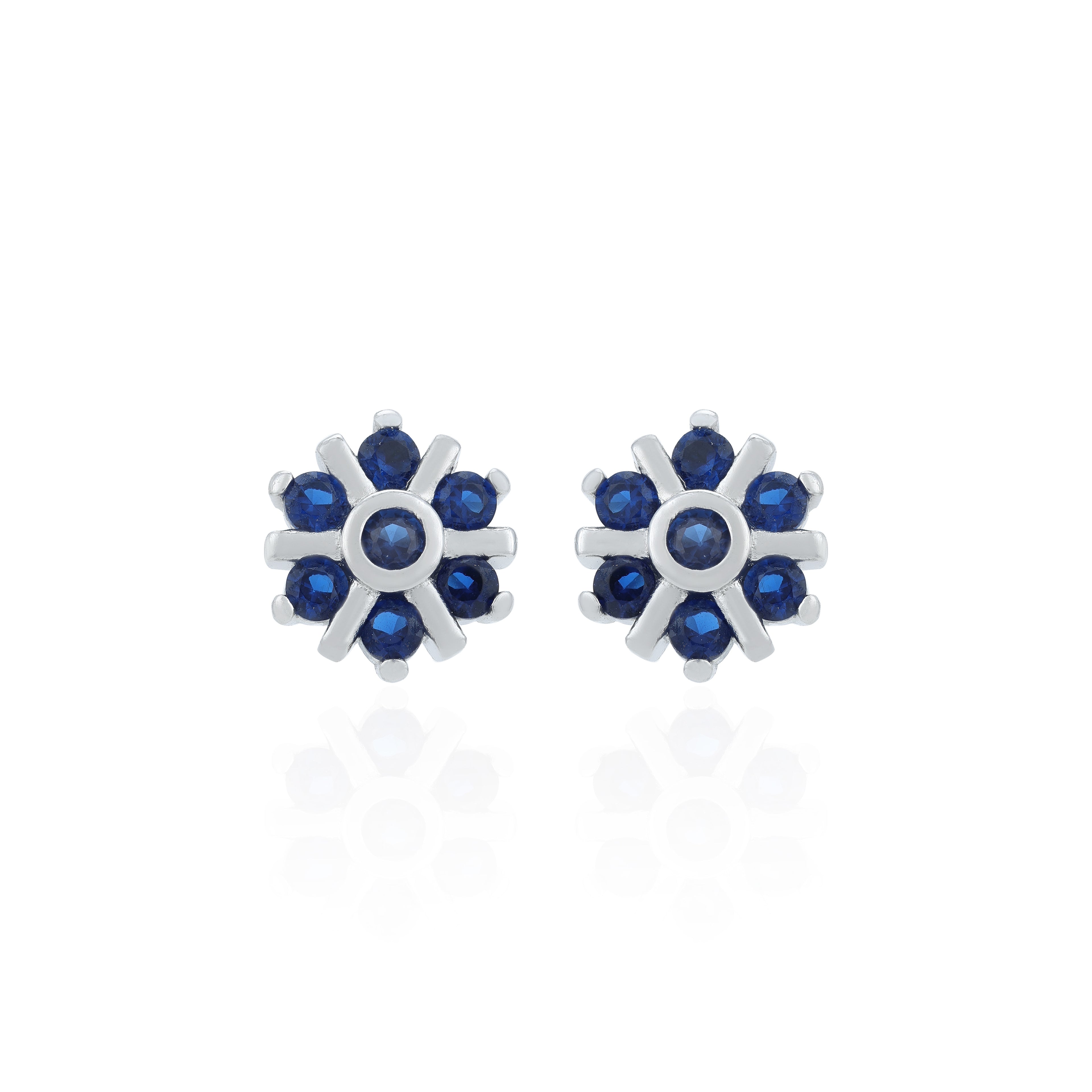 BlueStone Floral Elegance 925 Sterling Silver Stud Earrings for Women