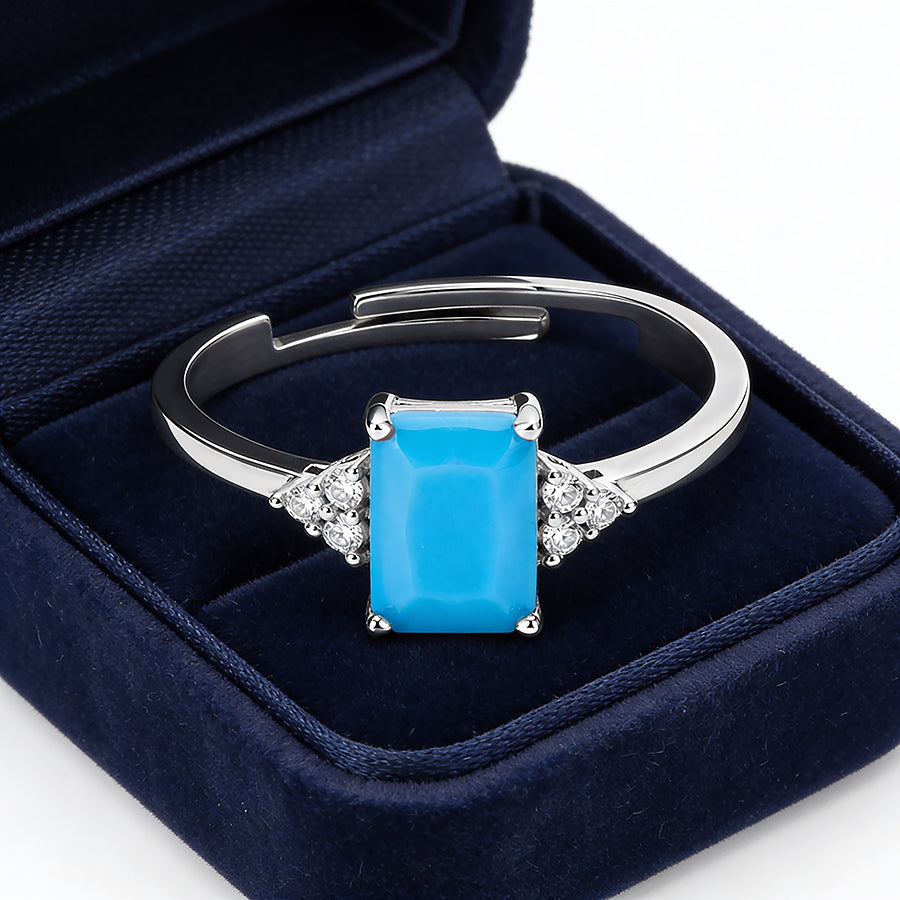 Blue Aura 925 Sterling Silver Ring for Women