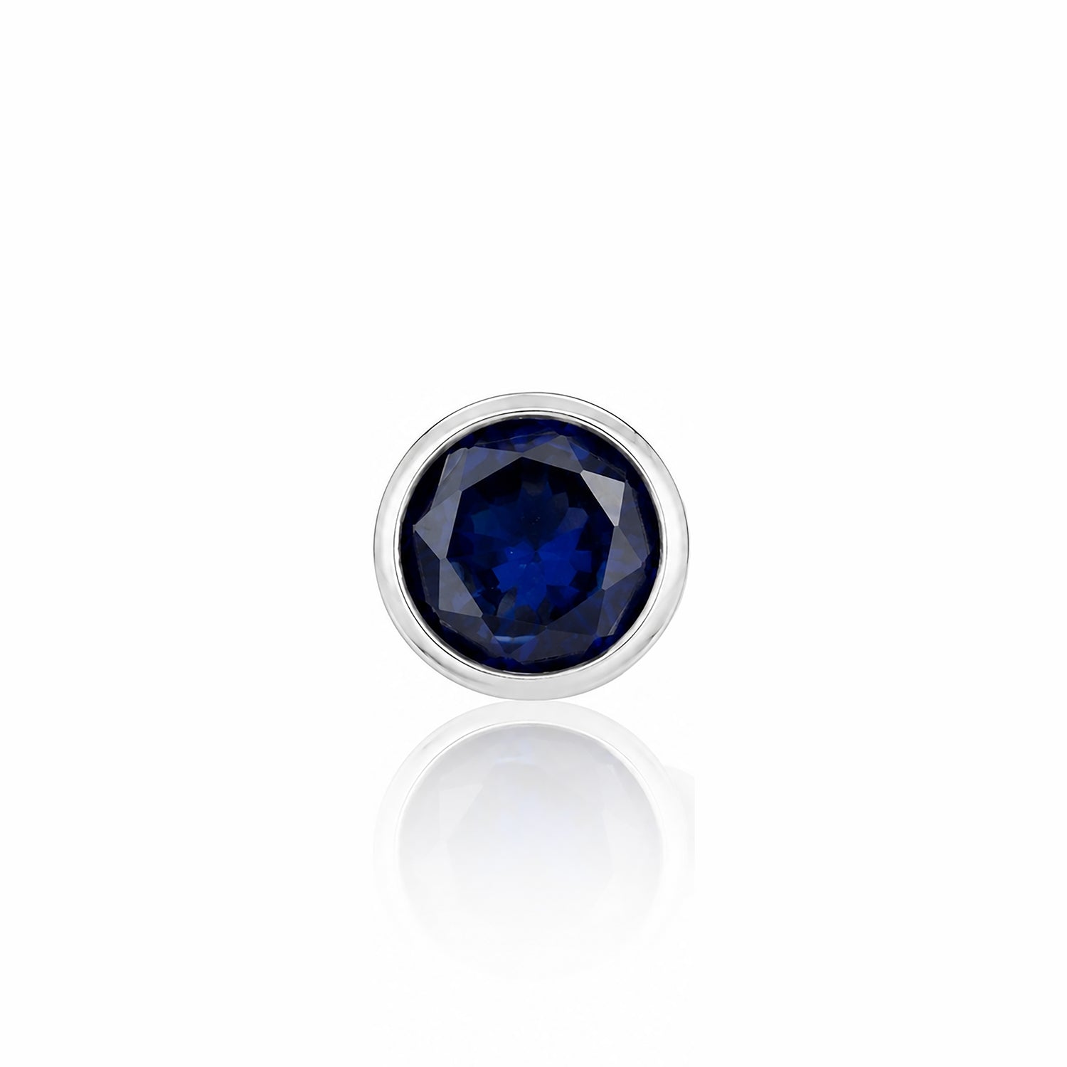 Blue Gemstone Bezel Silver Nosepin