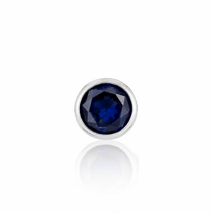 Blue Gemstone Bezel Silver Nosepin