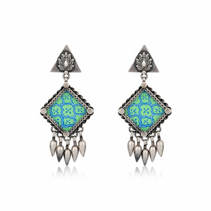 Blue Heritage Charm 925 Sterling Silver Designer Earring