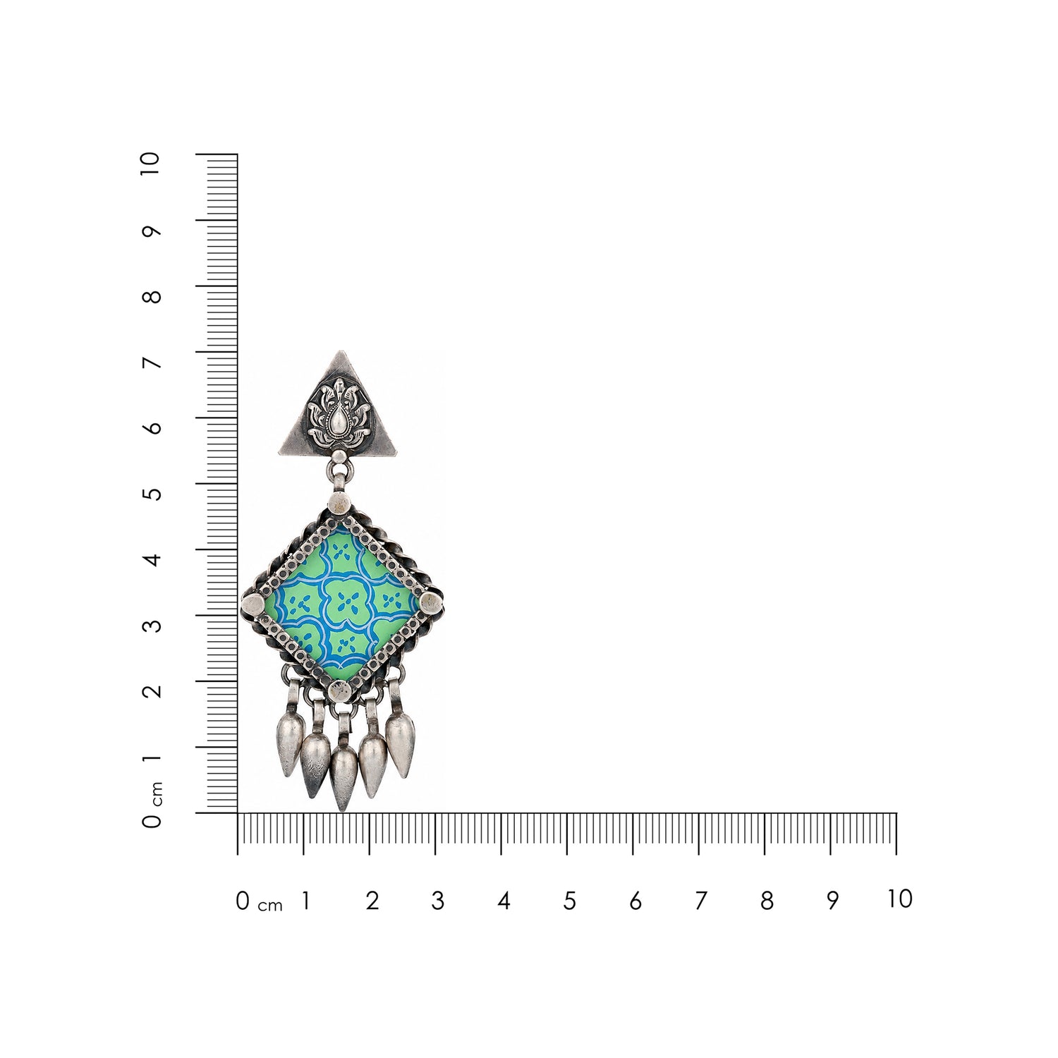 Blue Heritage Charm 925 Sterling Silver Designer Earring