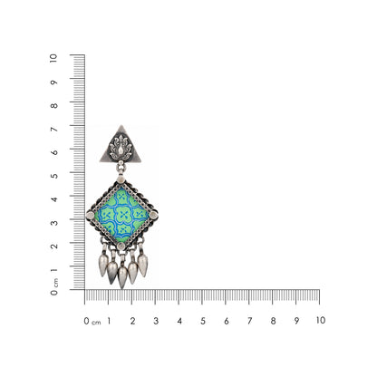 Blue Heritage Charm 925 Sterling Silver Designer Earring