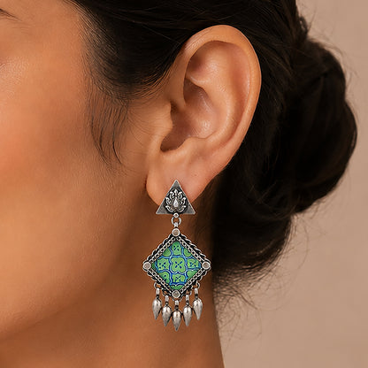 Blue Heritage Charm 925 Sterling Silver Designer Earring