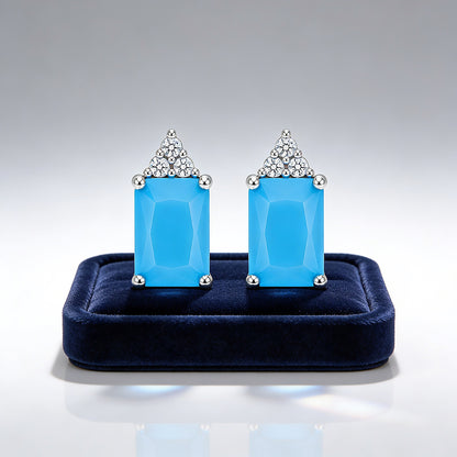 Blue Mirage 925 Sterling Silver Elegant Stud Earrings