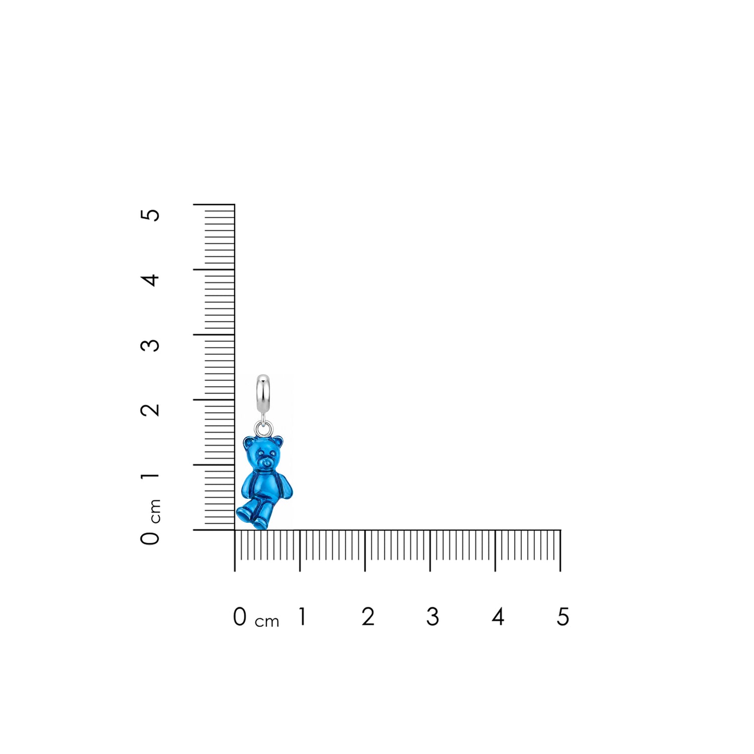 Blue Teddy 925 Sterling Silver Playful Bear Pendant