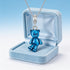 Blue Teddy 925 Sterling Silver Playful Bear Pendant