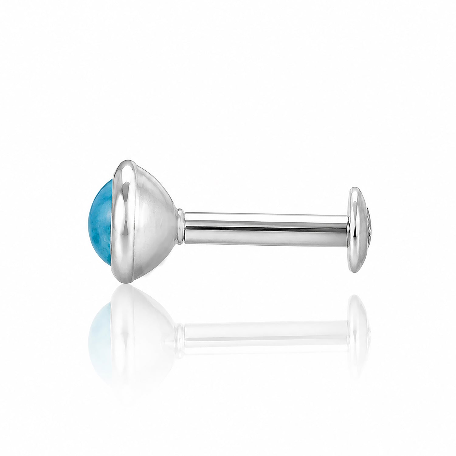 Blue bezel silver Nosepin