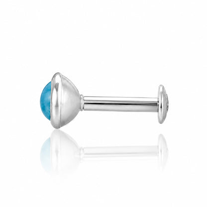 Blue bezel silver Nosepin