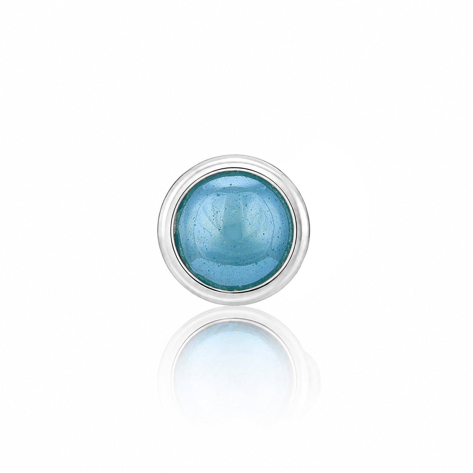 Blue bezel silver Nosepin