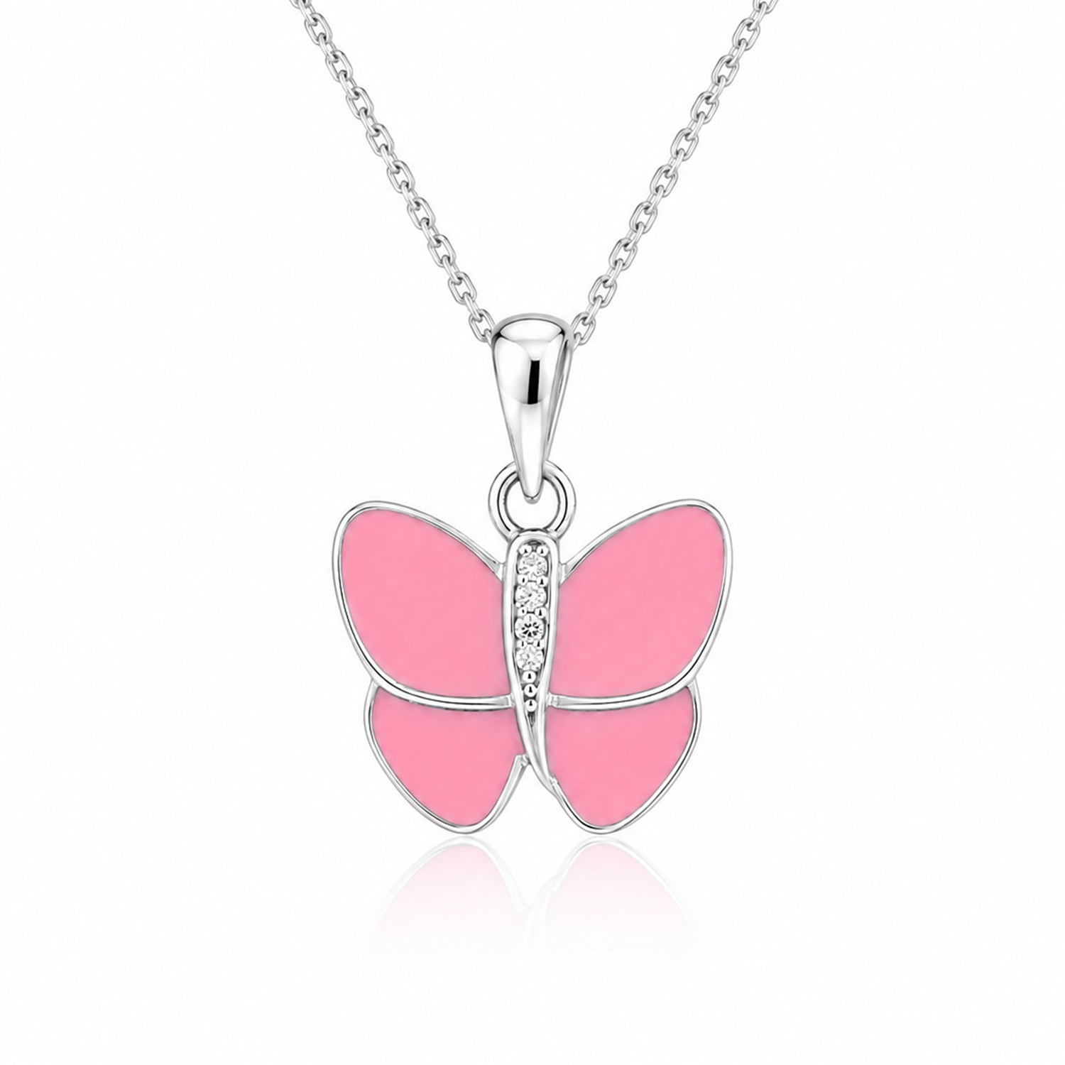 Blushing Butterfly 925 Sterling Silver Pendant