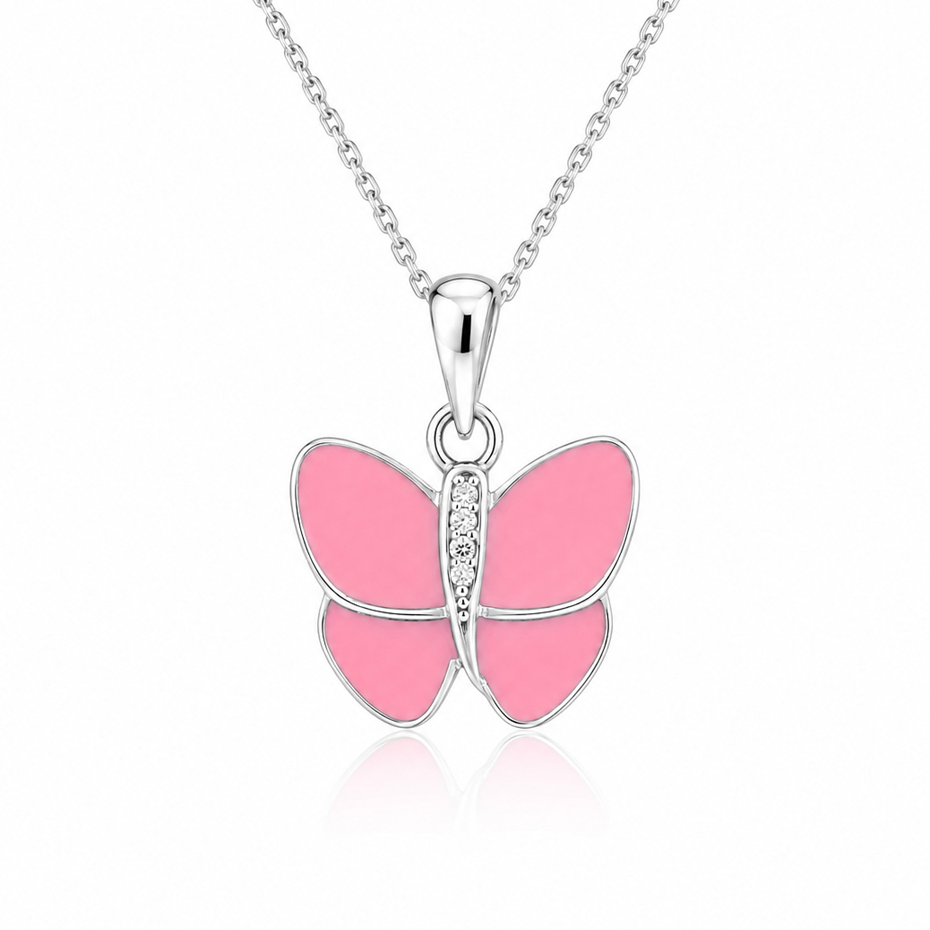 Blushing Butterfly 925 Sterling Silver Pendant