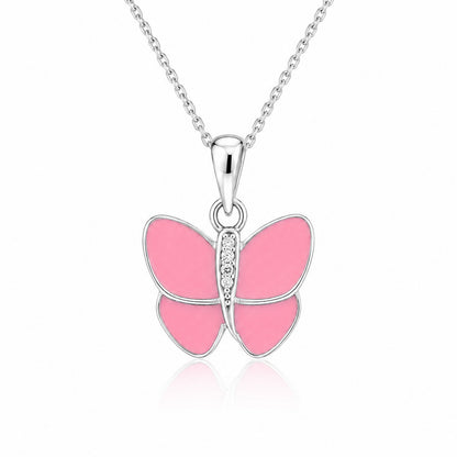 Blushing Butterfly 925 Sterling Silver Pendant