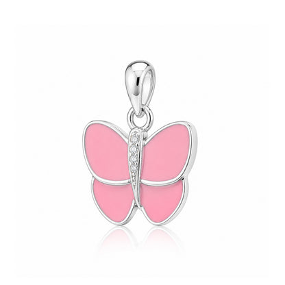 Blushing Butterfly 925 Sterling Silver Pendant