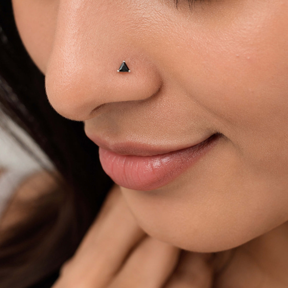 Bold Black Brilliance 925 Sterling Silver Statement Nose Pin