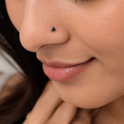 Bold Black Brilliance 925 Sterling Silver Statement Nose Pin