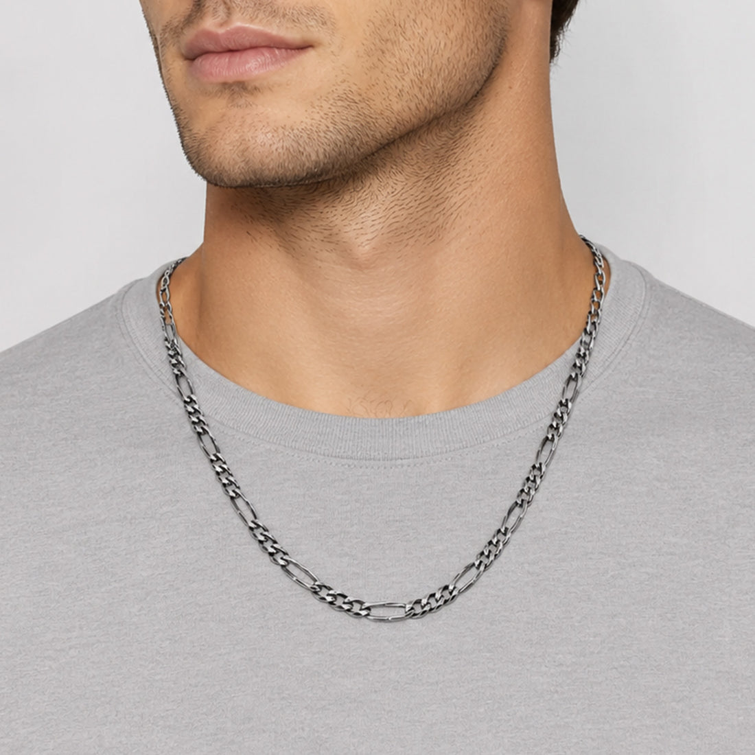 Bold Classic Alternating 925 Sterling Silver Chain