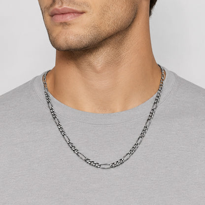 Bold Classic Alternating 925 Sterling Silver Chain