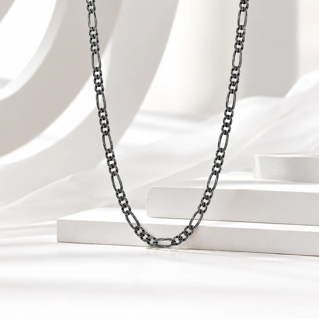 Bold Classic Alternating 925 Sterling Silver Chain