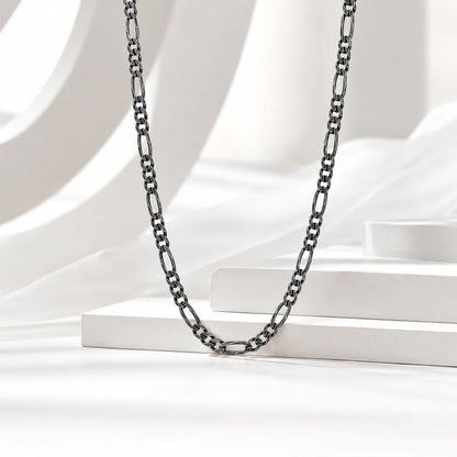 Bold Classic Alternating 925 Sterling Silver Chain