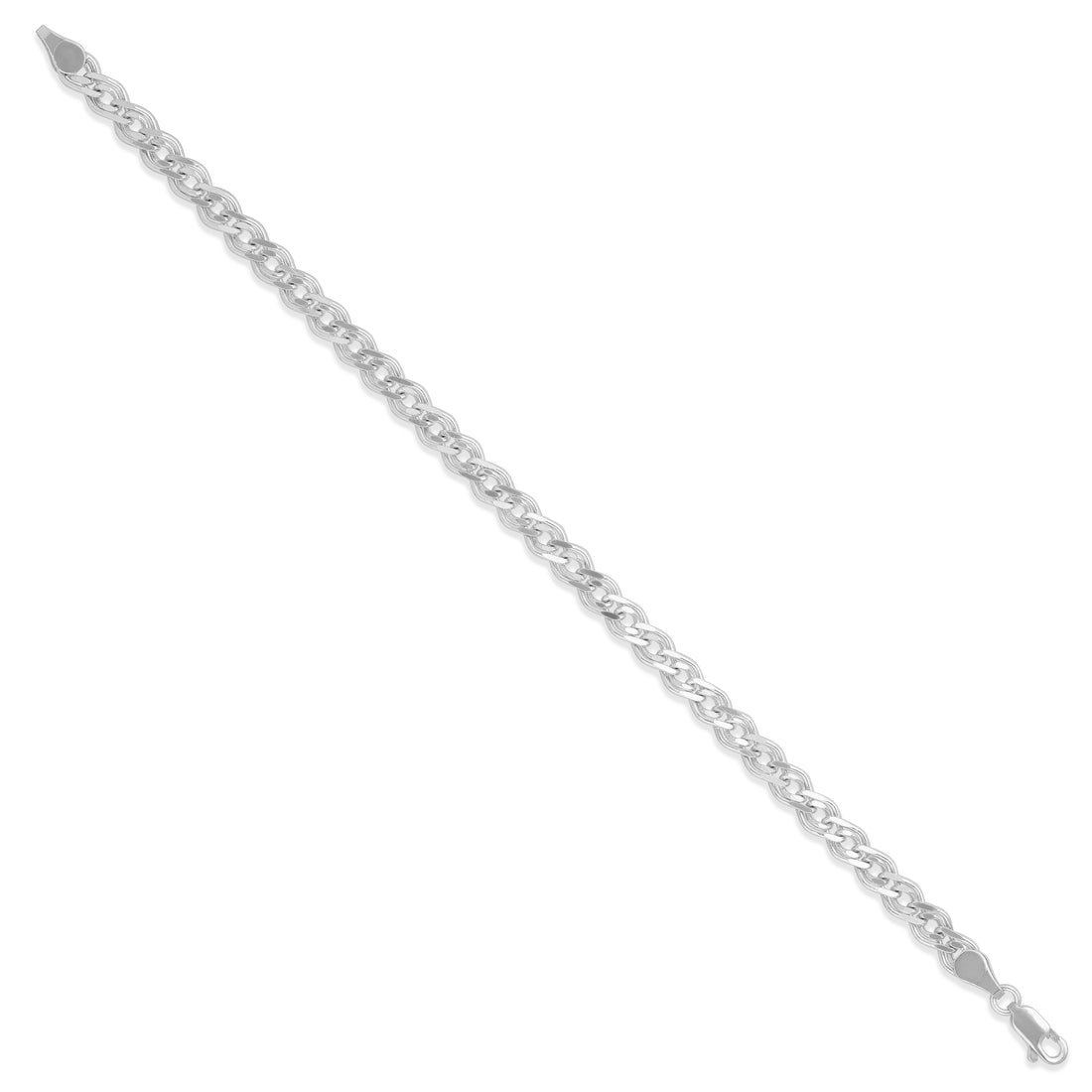 Bold Sleek Link 925 Sterling Silver Bracelet for Men
