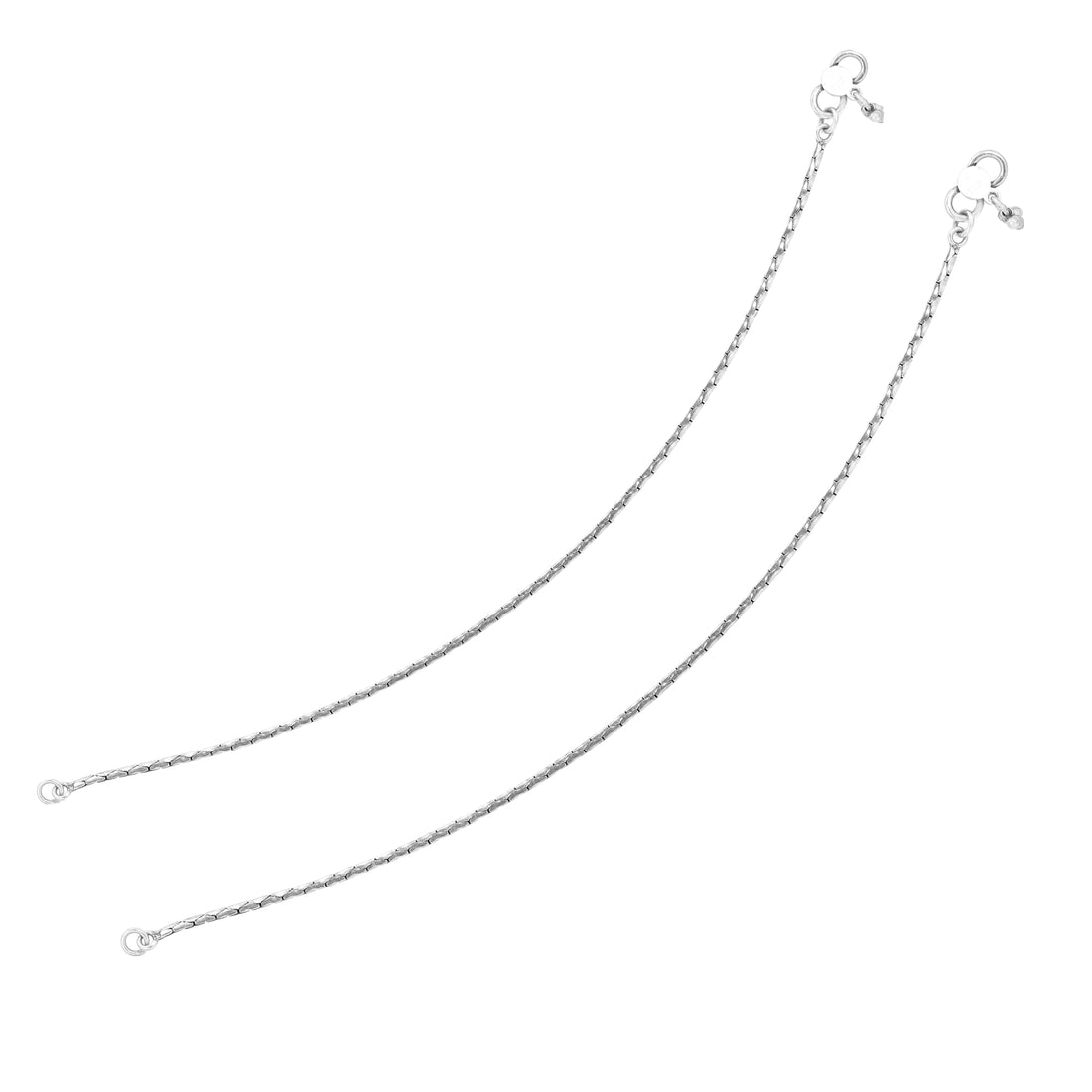 Bold Angular Link 925 Sterling Silver Anklets for Women