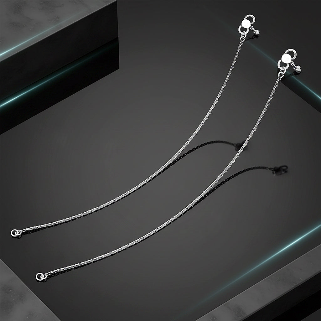 Bold Angular Link 925 Sterling Silver Anklets for Women