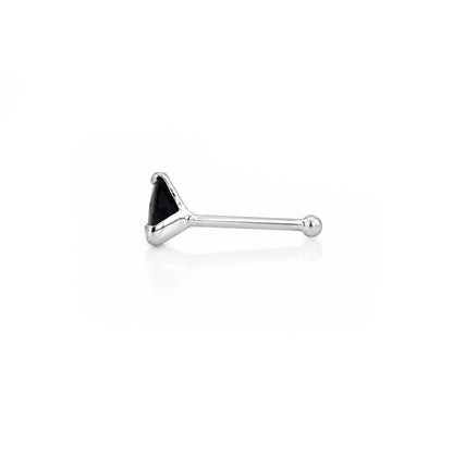 Bold Black Brilliance 925 Sterling Silver Statement Nose Pin