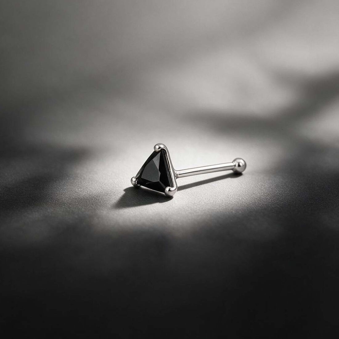 Bold Black Brilliance 925 Sterling Silver Statement Nose Pin