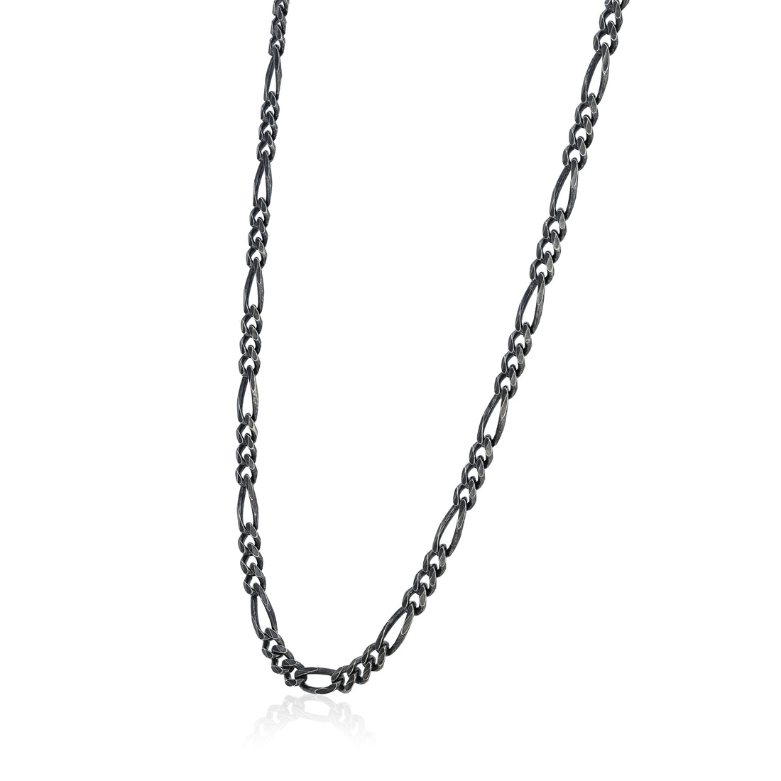 Black chain necklace on a white background