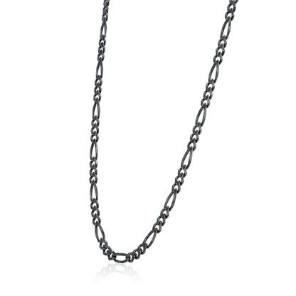 Black chain necklace on a white background