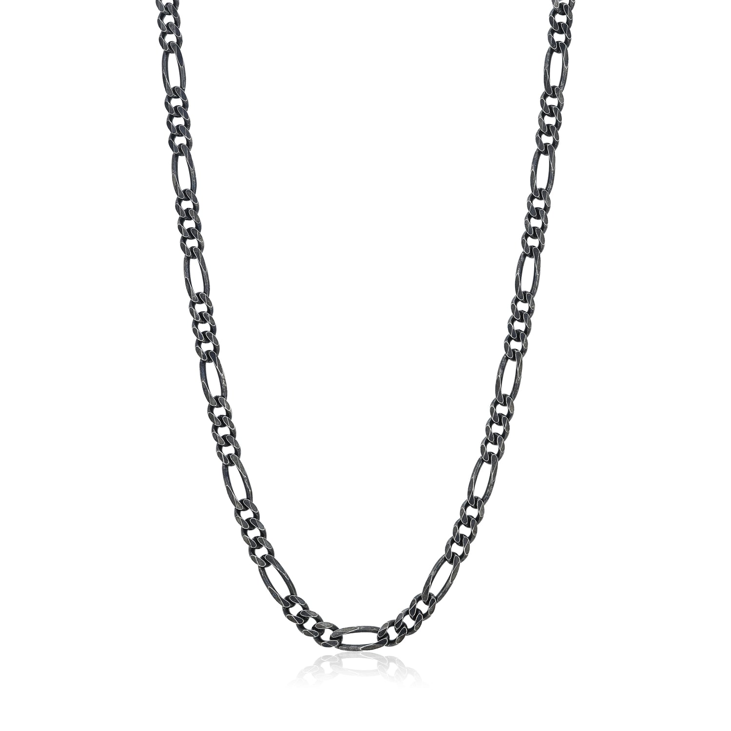 Black chain necklace on a white background